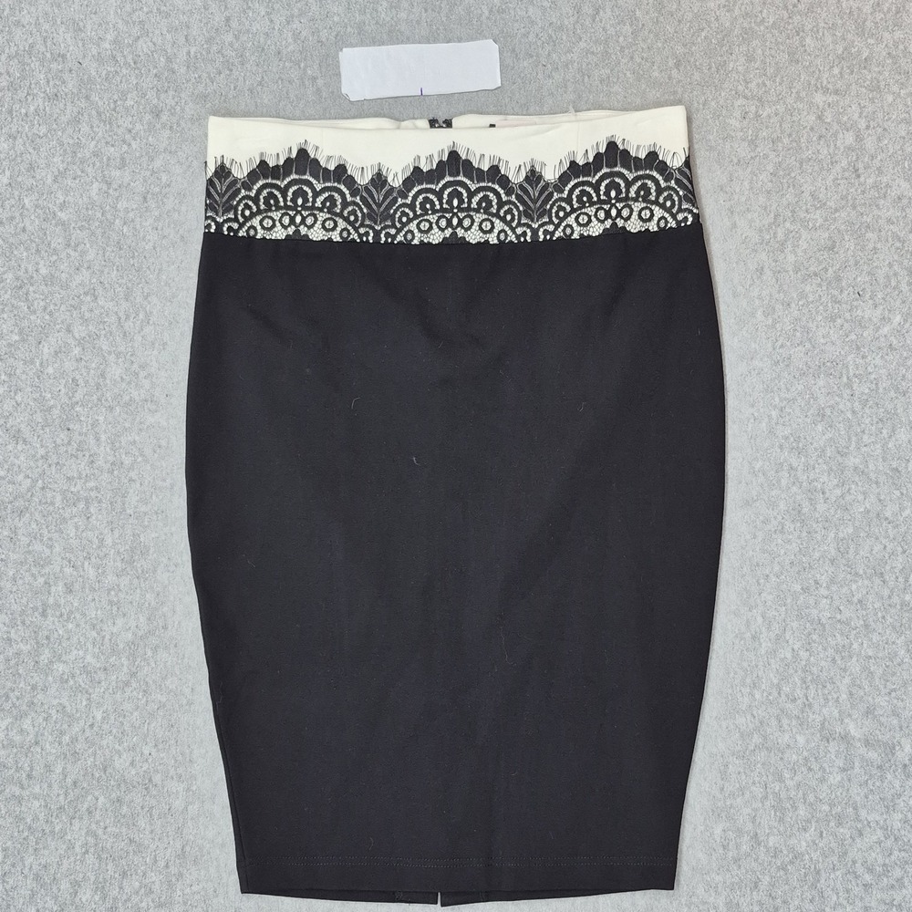 Torrid Women Skirt 1 Black Pencil‎ Skirt Lace Ponte Skirt